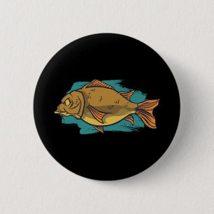 Karpfenfischen, Großen Fisch Fangen, Geschenk Für Button