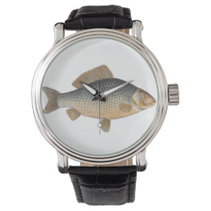 Karpfenfischmalerei Süßwasserzeichnung Armbanduhr