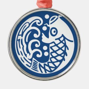 Karpfenwelle Silbernes Ornament
