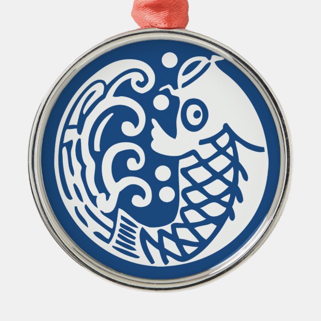 Karpfenwelle Silbernes Ornament (Vorne)