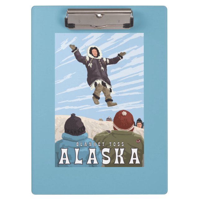 Karren, Alaska-Decken-Wurf-Vintage Reise Klemmbrett (Vorderseite)