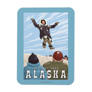 Karren, Alaska-Decken-Wurf-Vintage Reise Magnet