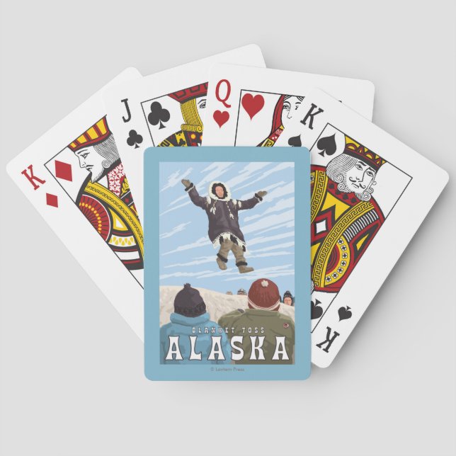 Karren, Alaska-Decken-Wurf-Vintage Reise Spielkarten (Rückseite)