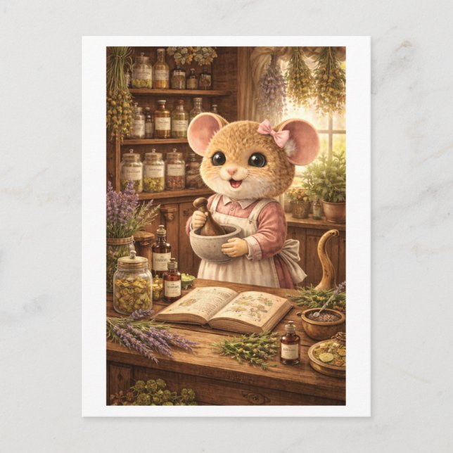 Karriere Maus als Apotheker Postkarte (Vorderseite)
