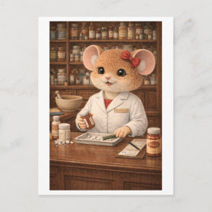 Karriere Maus als Apotheker Postkarte