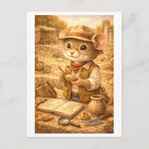 Karriere Maus als Archäologe Postkarte