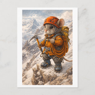 Karriere-Maus als Bergsteiger Postkarte