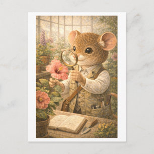 Karriere Maus als Botaniker Postkarte