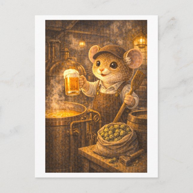 Karriere Maus als Brauer Postkarte (Vorderseite)
