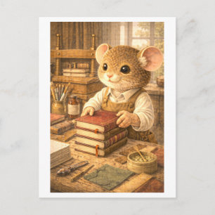 Karriere Maus als Buchbinder Postkarte