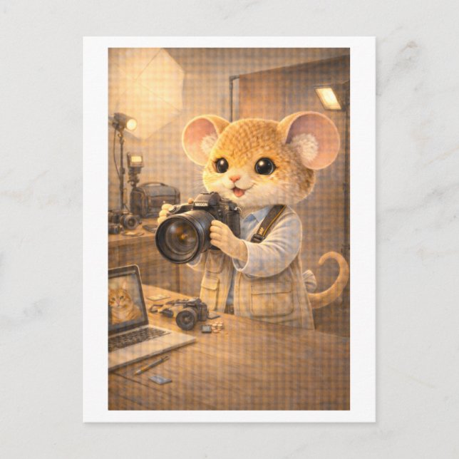 Karriere Maus als Fotograf Postkarte (Vorderseite)