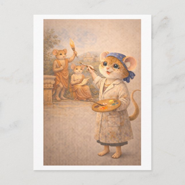 Karriere Maus als Freskomaler Postkarte (Vorderseite)