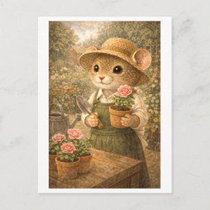 Karriere-Maus als Gärtner Postkarte