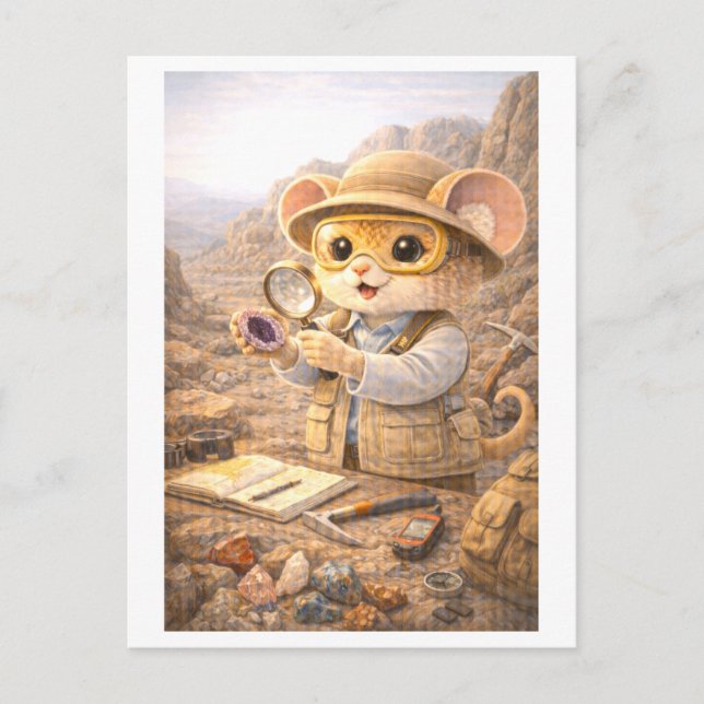 Karriere Maus als Geologe Postkarte (Vorderseite)