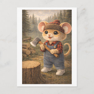 Karriere-Maus als Holzfäller Postkarte
