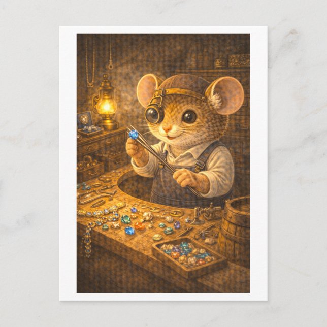 Karriere Maus als Juwelier Postkarte (Vorderseite)