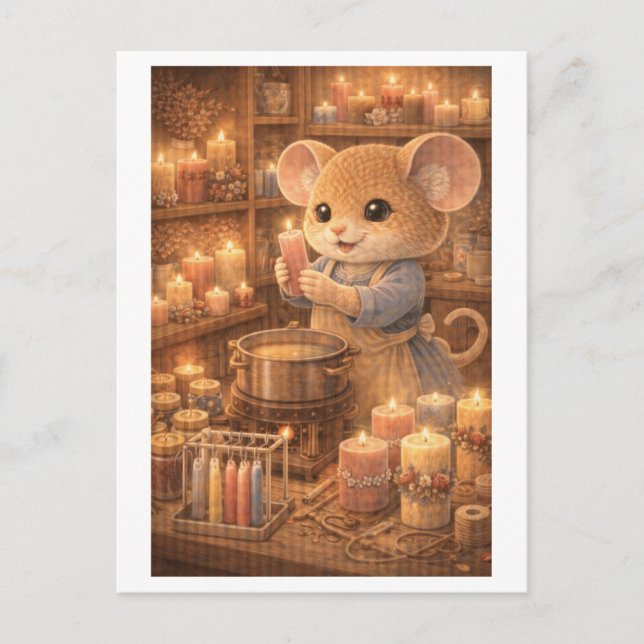Karriere Maus als Kerzenmacher Postkarte (Vorderseite)