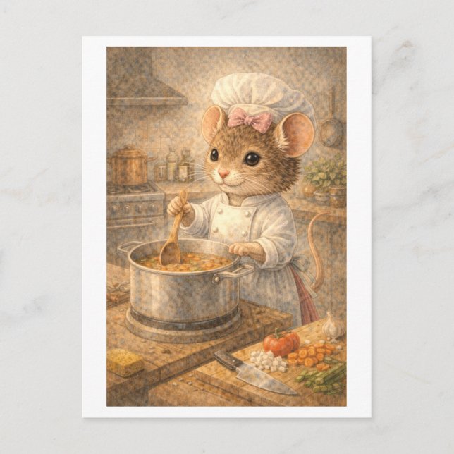Karriere Maus als Koch Postkarte (Vorderseite)