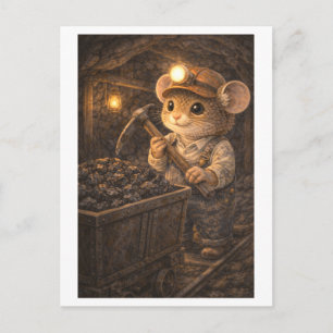 Karriere Maus als Kohlebergmann Postkarte