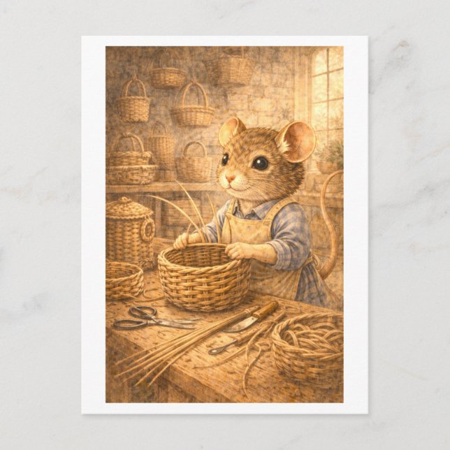 Karriere Maus als Korbflechter Postkarte (Vorderseite)