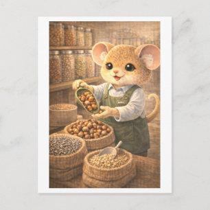 Karriere Maus als Lebensmittelhändler Postkarte