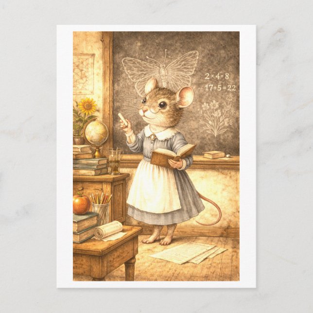 Karriere Maus als Lehrer Postkarte (Vorderseite)