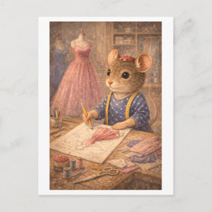 Karriere-Maus als Modedesigner Postkarte