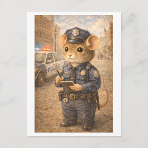 Karriere-Maus als Polizist Postkarte