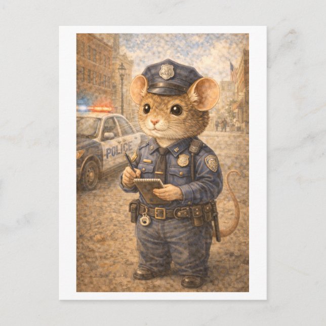 Karriere-Maus als Polizist Postkarte (Vorderseite)