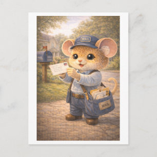 Karriere-Maus als Postbote Postkarte