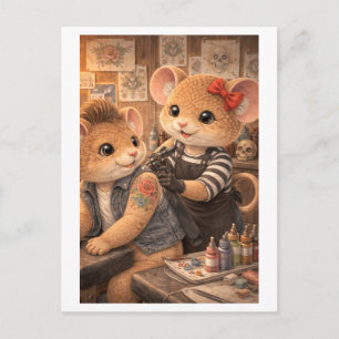 Karriere-Maus als Tätowierer Postkarte