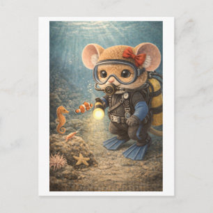 Karriere Maus als Taucher Postkarte
