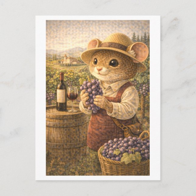 Karriere Maus als Winzer Postkarte (Vorderseite)