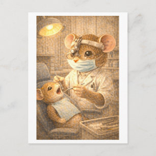 Karriere Maus als Zahnarzt Postkarte