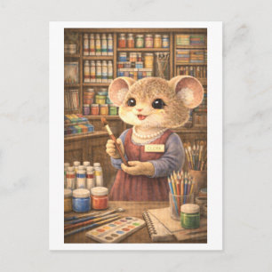Karriere-Maus im Künstlerbedarfshandel Postkarte