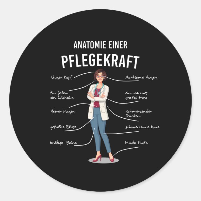 Karriereanatomie Runder Aufkleber (Vorderseite)