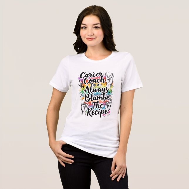 Karrierecoach – Lustiger "Coaching-Tipp" Tri-Blend Shirt (Vorderseite voll)