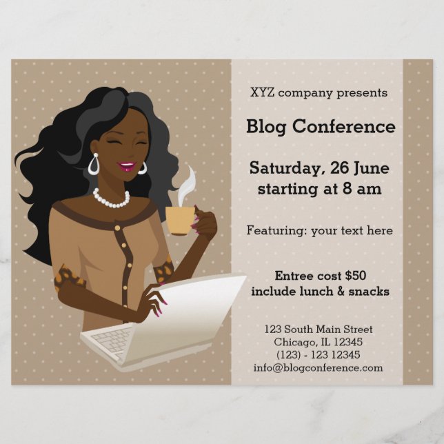 Karrierefrau schwarze Haare Flyer (Vorne)