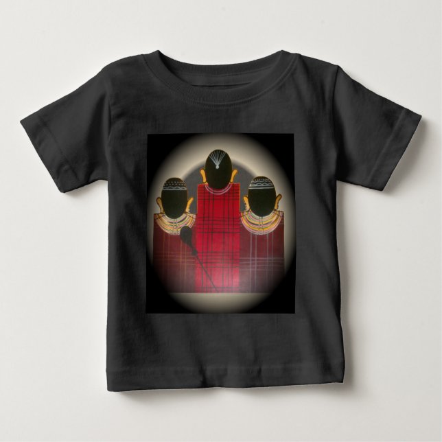 Karriertes Portrait der Masai-Familie Baby T-shirt (Vorderseite)