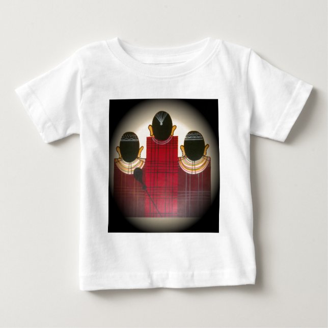 Karriertes Portrait der Masai-Familie Baby T-shirt (Vorderseite)