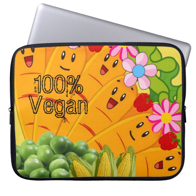Karrosen-Karotten, 100 % Vegan Laptopschutzhülle (Vorderseite)