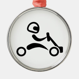 Kart Laufen Silbernes Ornament