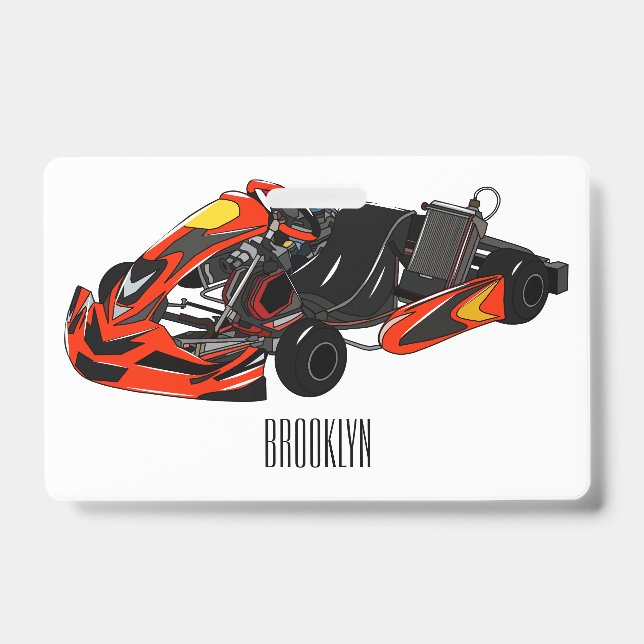 Kart racing Cartoon Illustration Ausweis (Vorderseite)