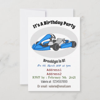 Kart racing Cartoon Illustration Einladung