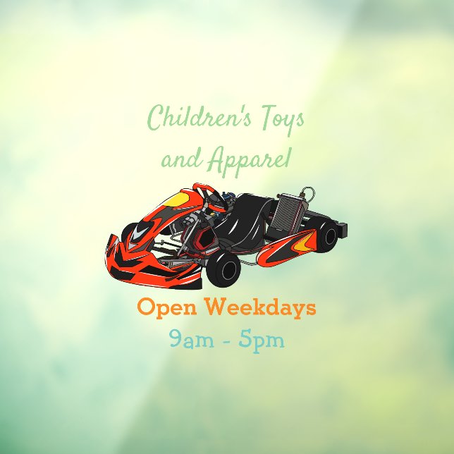 Kart racing Cartoon Illustration Fensteraufkleber (Blatt 3)