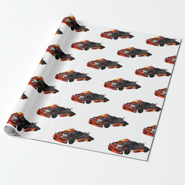 Kart racing Cartoon Illustration Geschenkpapier (Ungerollt)