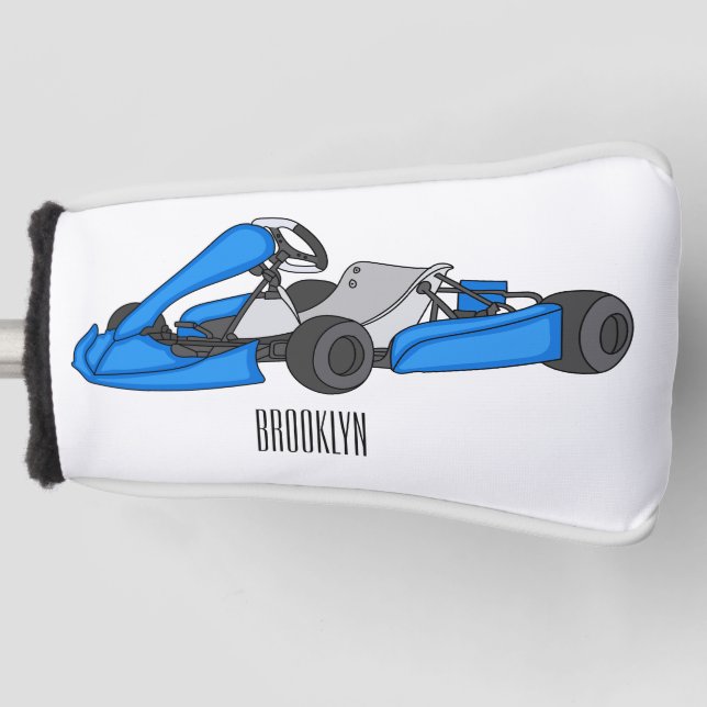 Kart racing Cartoon Illustration Golf Headcover (Vorderseite)