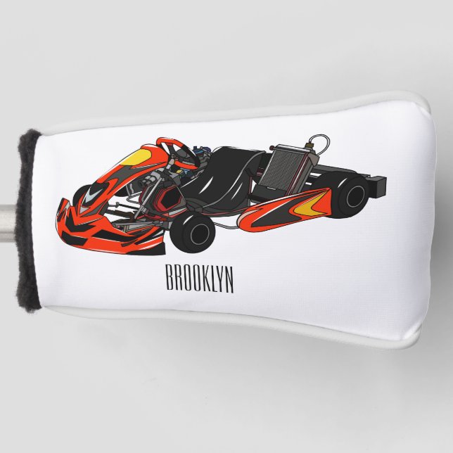 Kart racing Cartoon Illustration Golf Headcover (Vorderseite)