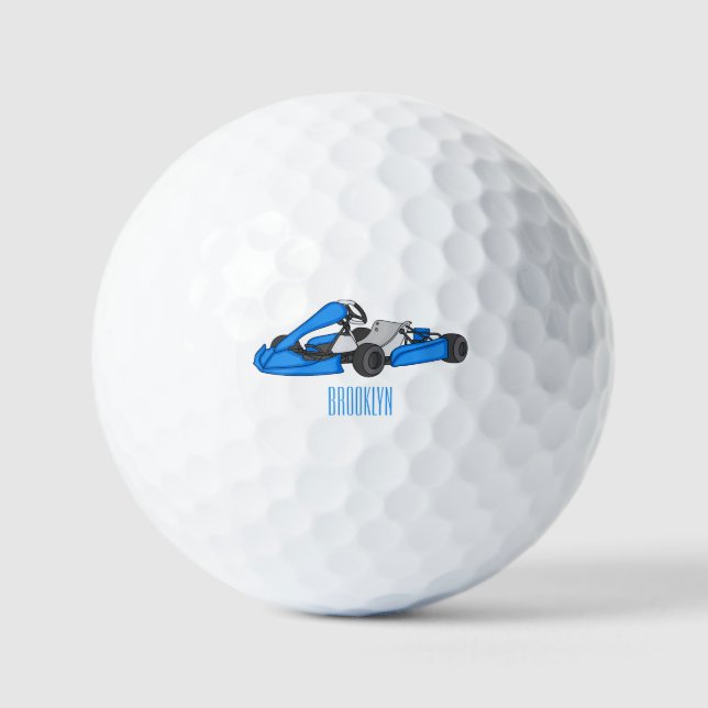 Kart racing Cartoon Illustration Golfball (Vorderseite)