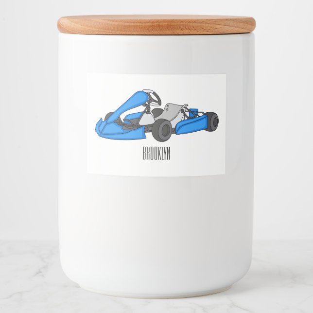 Kart racing Cartoon Illustration Lebensmitteletikett (Vorderseite)